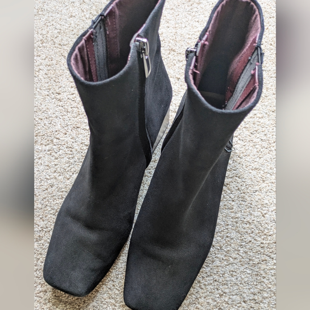 Franco Sarto Leather Black Ankle Boots
